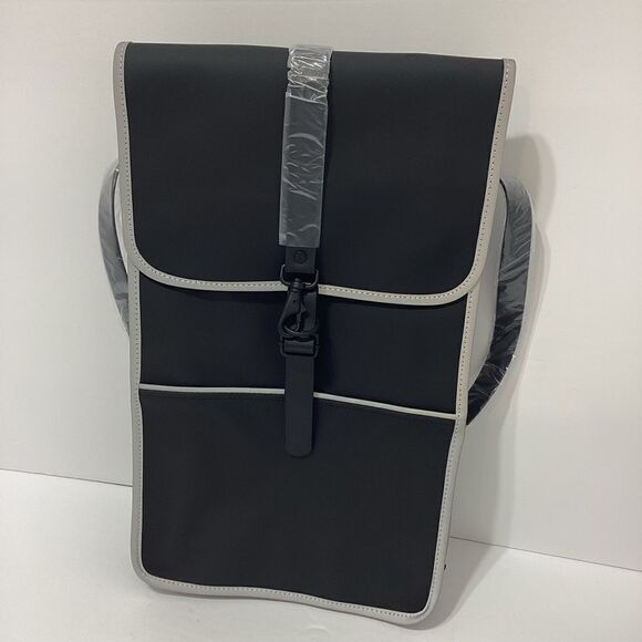 Rains Brand Black Reflective Waterproof Backpack Bag New - Picture 6 of 16